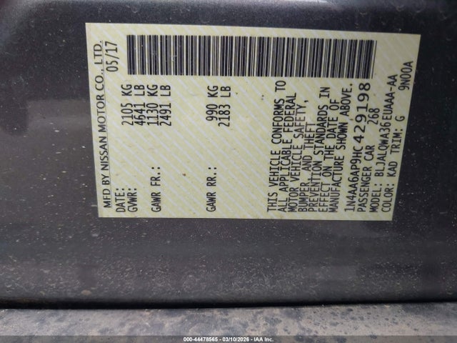 2017 NISSAN MAXIMA 1N4AA6AP9HC429198 Photo 8