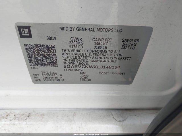 5GAEVCKWXLJ148134 Buick Enclave Awd Avenir