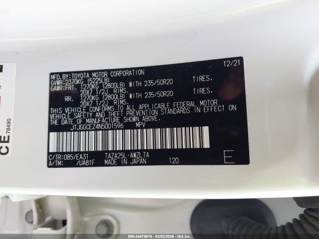 2022 LEXUS NX 350 JTJGGCEZ4N5001596 Photo 8