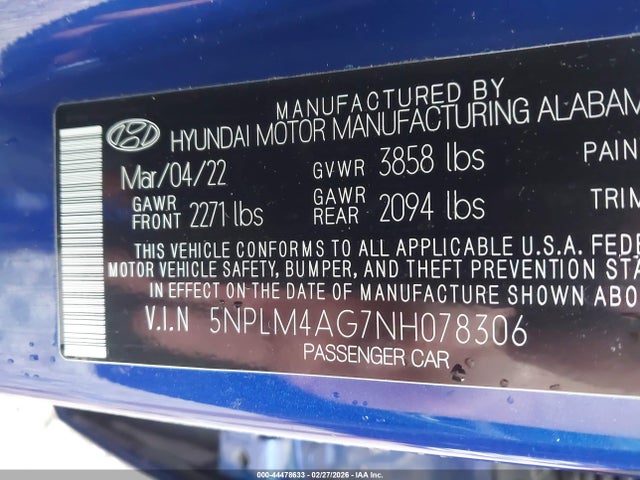 2022 HYUNDAI ELANTRA 5NPLM4AG7NH078306 Photo 8