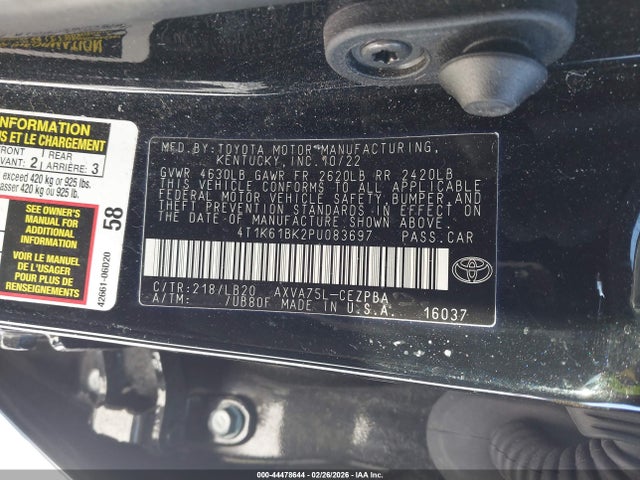 Toyota Camry Xse Awd 2023 4T1K61BK2PU083697 Image 9