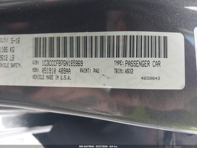 Продаж на аукціоні авто 2016 Chrysler 200 Touring, vin: 1C3CCCFB7GN185969, номер лоту: 44478648
