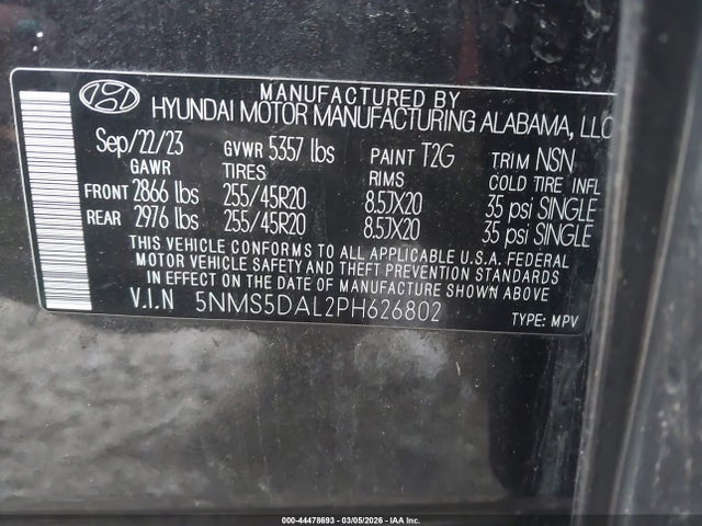 2023 HYUNDAI SANTA FE 5NMS5DAL2PH626802 Photo 8