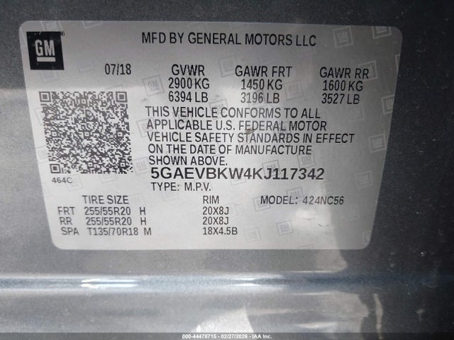 2019 Buick Enclave Awd Premium მანქანა იყიდება აუქციონზე, vin: 5GAEVBKW4KJ117342, აუქციონის ნომერი: 44478715