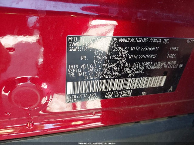 Toyota Rav4 Xle 2021 2T3W1RFV4MW162889 Image 9