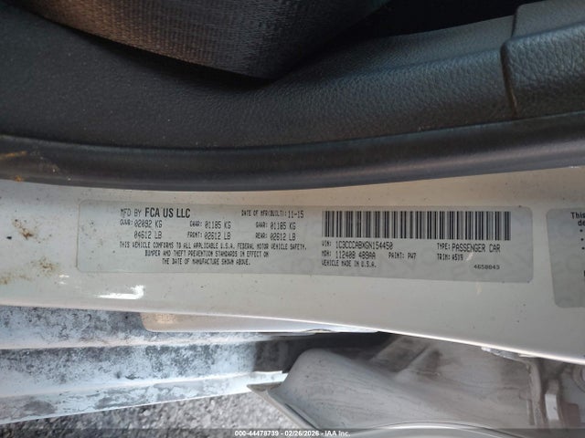 Продажа на аукционе авто 2016 Chrysler 200 Limited, vin: 1C3CCCABXGN154450, номер лота: 44478739