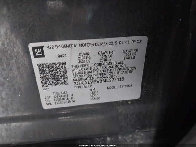 Продажа на аукционе авто 2021 Gmc Terrain Awd Slt, vin: 3GKALVEV8ML372115, номер лота: 44478779
