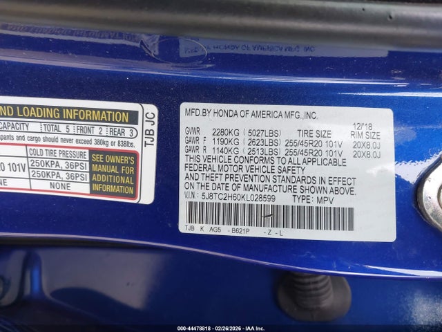 5J8TC2H60KL028599 Acura Rdx A-spec Package