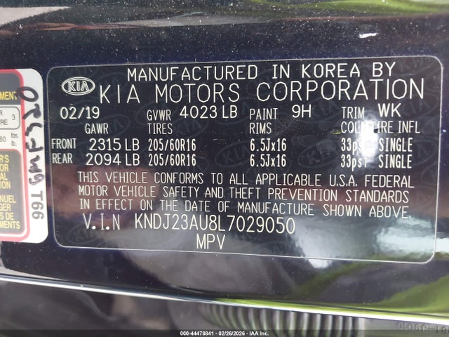 Aukcja sprzedaży 2020 Kia Soul Lx, vin: KNDJ23AU8L7029050, numer aukcji: 44478841