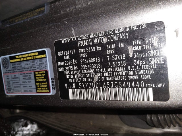 5XYZUDLA5JG549440 Hyundai Santa Fe Sport 2.0t