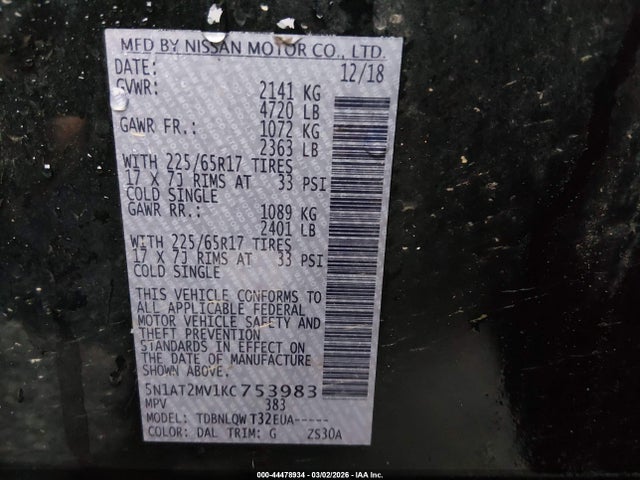 2019 NISSAN ROGUE 5N1AT2MV1KC753983 Photo 8