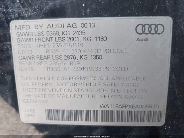 2014 AUDI Q5 WA1LFAFPXEA005515 Photo 8