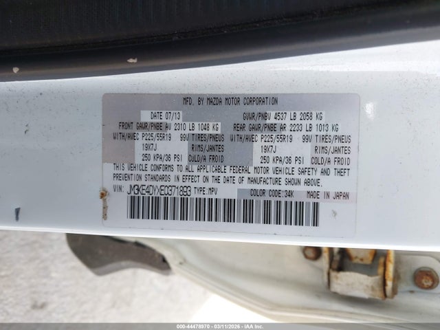 44478970 :رقم المزاد ، JM3KE4DYXE0371893 vin ، 2014 Mazda Cx-5 Grand Touring مزاد بيع