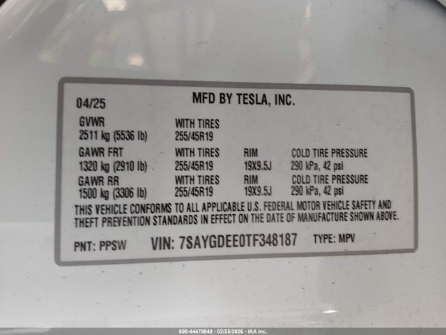 2026 TESLA MODEL Y 7SAYGDEE0TF348187 Photo 8