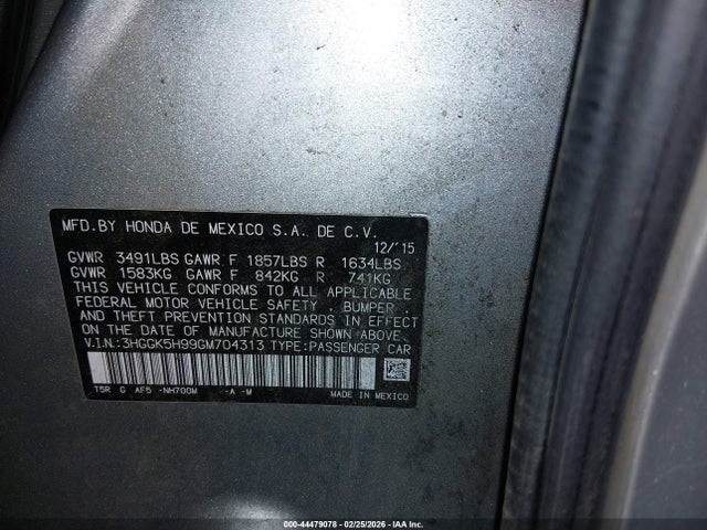 3HGGK5H99GM704313 Honda Fit Ex-l