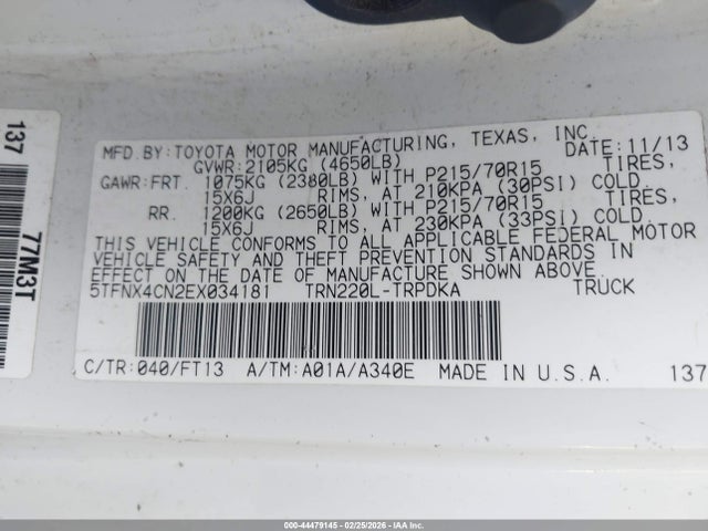 Toyota Tacoma 2014 5TFNX4CN2EX034181 Image 9