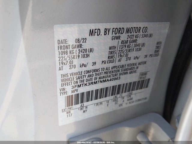 Ford Mustang Mach-e Premium 2022 3FMTK3RM7NMA40963 Image 9