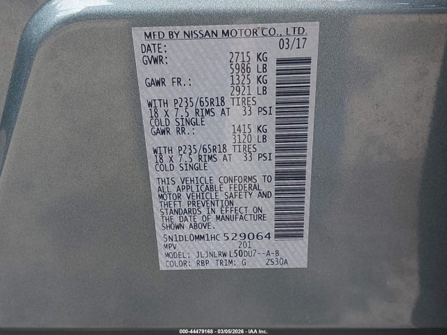 5N1DL0MM1HC529064 Infiniti QX60