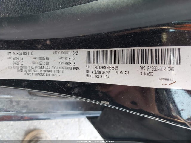Aukcja sprzedaży 2015 Chrysler 200 Limited, vin: 1C3CCCAB4FN680569, numer aukcji: 44479287