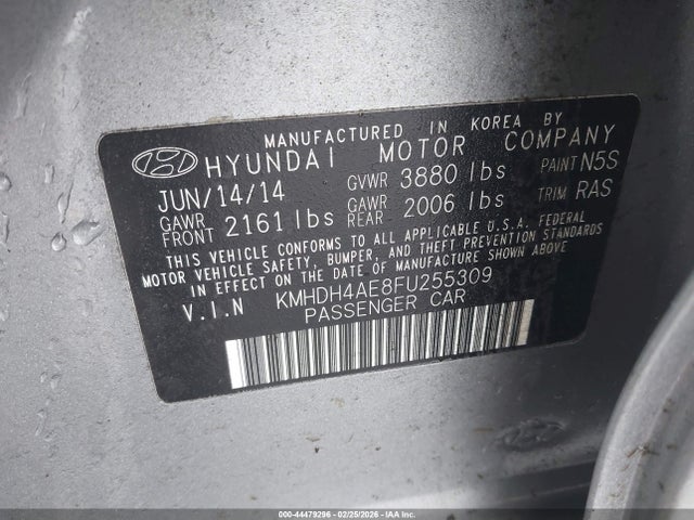 Hyundai ELANTRA SE 2015 KMHDH4AE8FU255309 Image 9