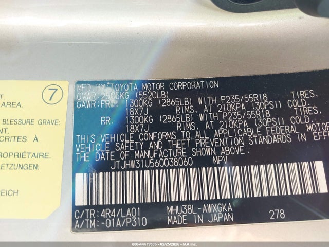 Aukcja sprzedaży 2006 Lexus Rx 400h, vin: JTJHW31U560038060, numer aukcji: 44479305
