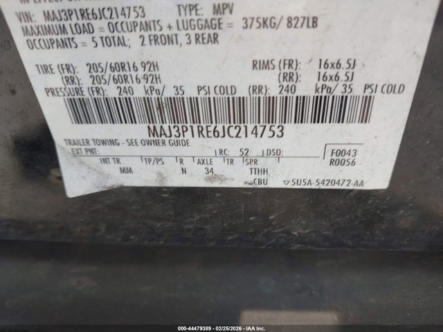 2018 FORD ECOSPORT MAJ3P1RE6JC214753 Photo 8