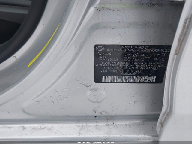 Продаж на аукціоні авто 2019 Hyundai Elantra Se, vin: 5NPD74LF5KH459437, номер лоту: 44479443