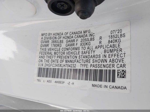 Honda CIVIC SI COUPE 2020 2HGFC3A5XLH754232 Image 9