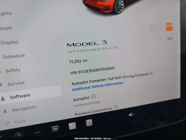 Aukcja sprzedaży 2019 Tesla Model 3 Long Range/mid Range/standard Range/standard Range Plus, vin: 5YJ3E1EA8KF542991, numer aukcji: 44479504
