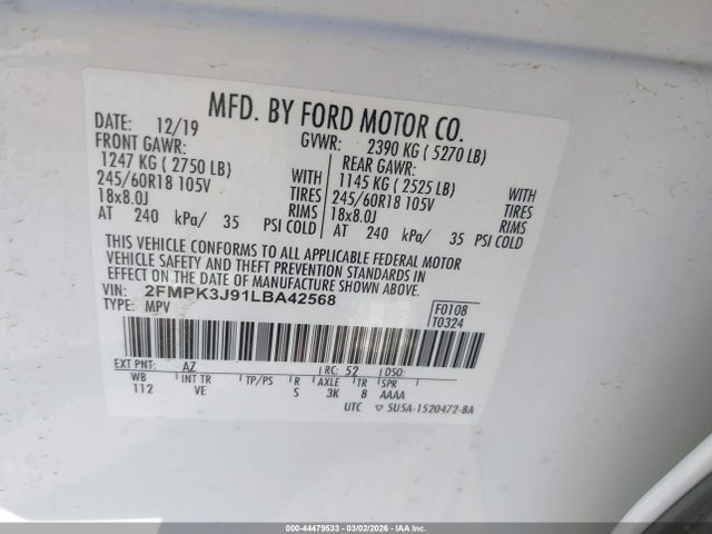 2020 FORD EDGE 2FMPK3J91LBA42568 Photo 8