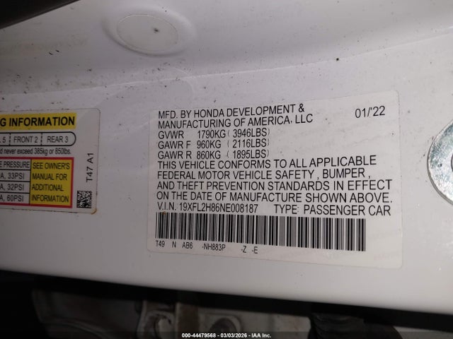 Honda Civic Sport 2022 19XFL2H86NE008187 Image 9