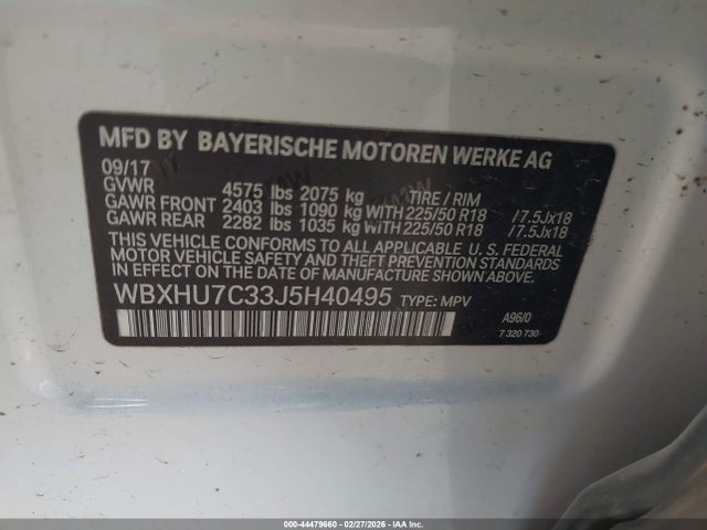 WBXHU7C33J5H40495 BMW X1 Sdrive28i