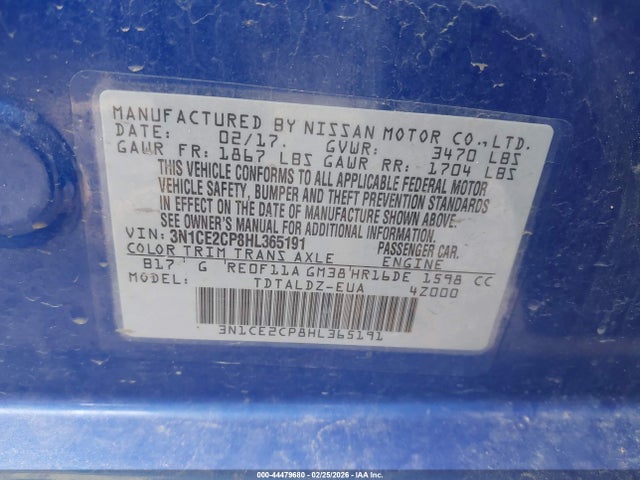Nissan Versa Note Sv 2017 3N1CE2CP8HL365191 Image 9