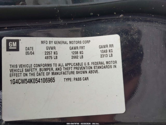 Aukcja sprzedaży 2005 Buick Park Avenue, vin: 1G4CW54K054106965, numer aukcji: 44479700