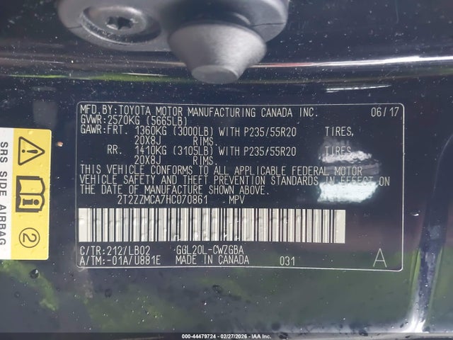 44479724 :رقم المزاد ، 2T2ZZMCA7HC070861 vin ، 2017 Lexus Rx 350 مزاد بيع