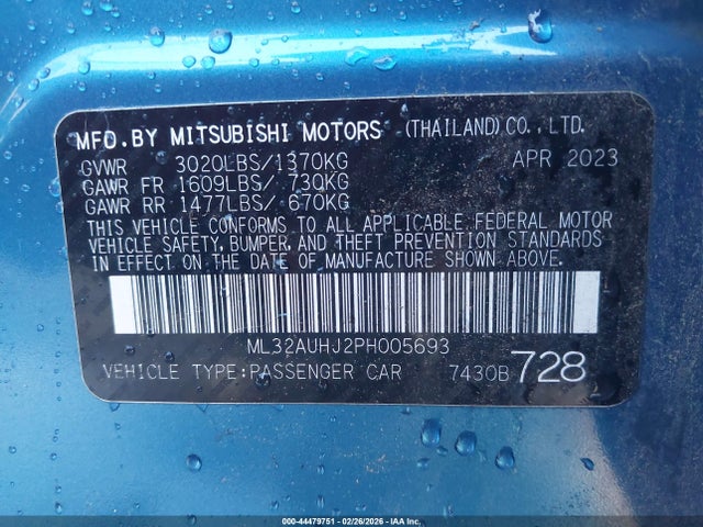2023 MITSUBISHI MIRAGE ML32AUHJ2PH005693 Photo 8