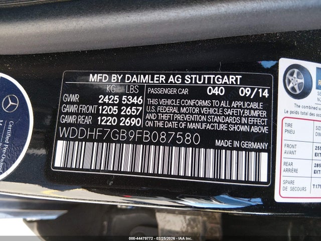 Aukcja sprzedaży 2015 Mercedes-benz E 63 Amg S 4matic, vin: WDDHF7GB9FB087580, numer aukcji: 44479772