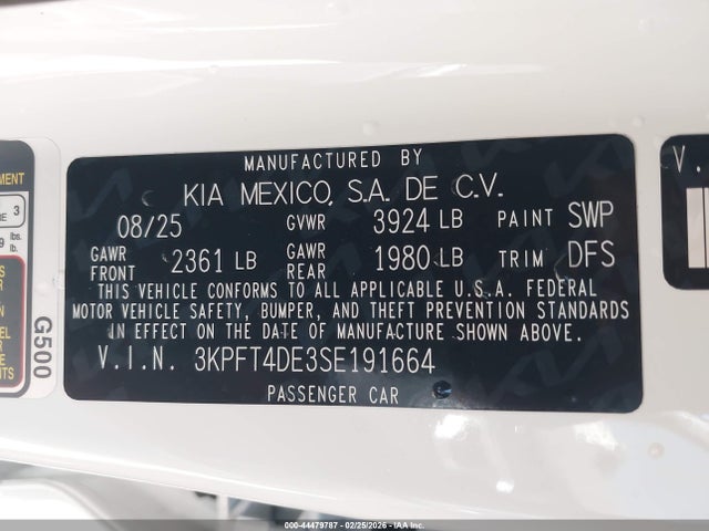 KIA K4 Lxs 2025 3KPFT4DE3SE191664 Image 9