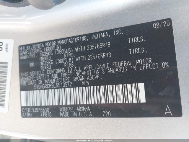 5TDHBRCH5LS513572 Toyota Highlander Hybrid Xle