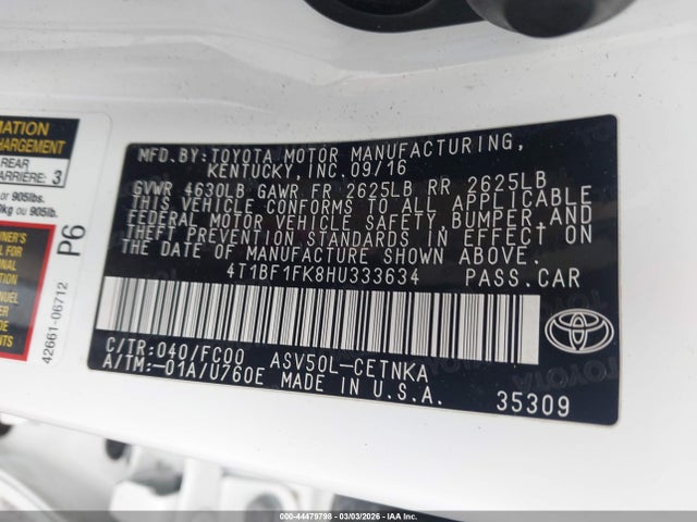 Toyota CAMRY LE 2017 4T1BF1FK8HU333634 Image 9