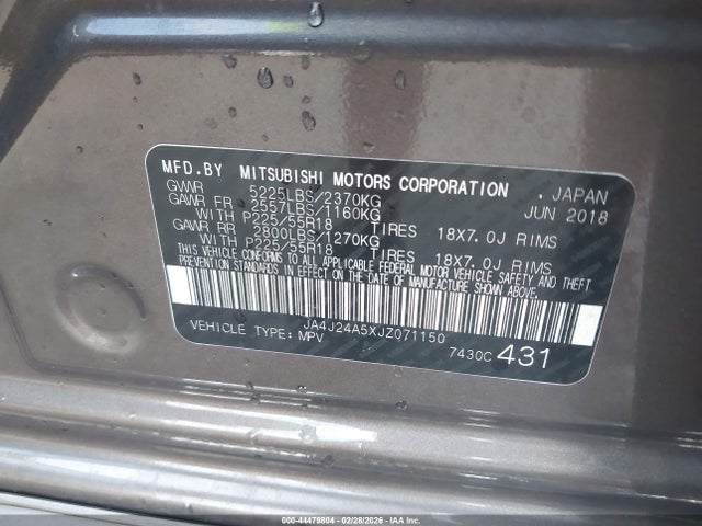 2018 MITSUBISHI OUTLANDER PHEV JA4J24A5XJZ071150 Photo 8