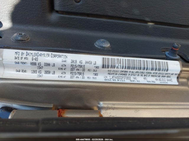 Aukcja sprzedaży 2003 Jeep Wrangler Sport, vin: 1J4FA49S53P372832, numer aukcji: 44479805
