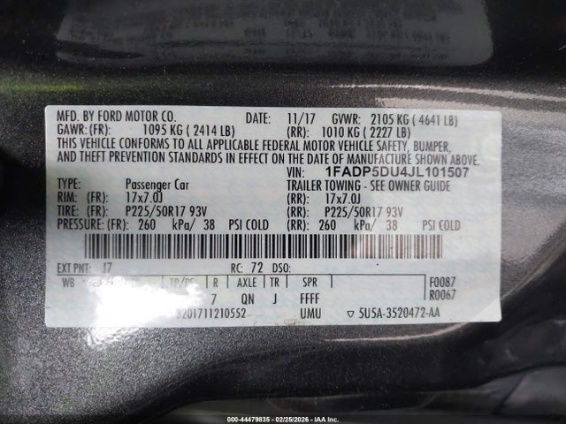 1FADP5DU4JL101507 Ford C-max Hybrid Titanium