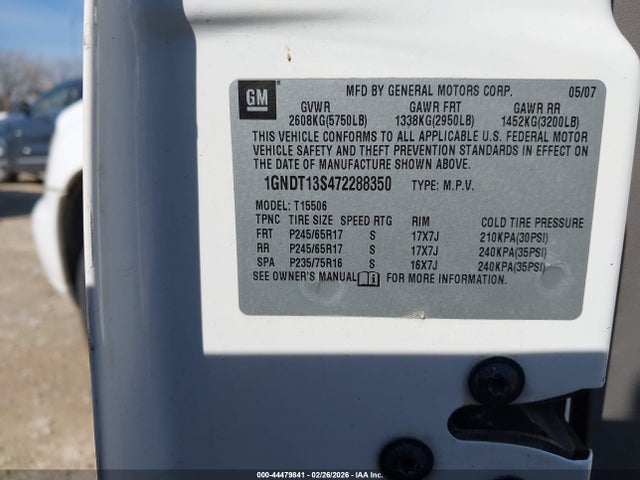 2007 CHEVROLET TRAILBLAZER 1GNDT13S472288350 Photo 8