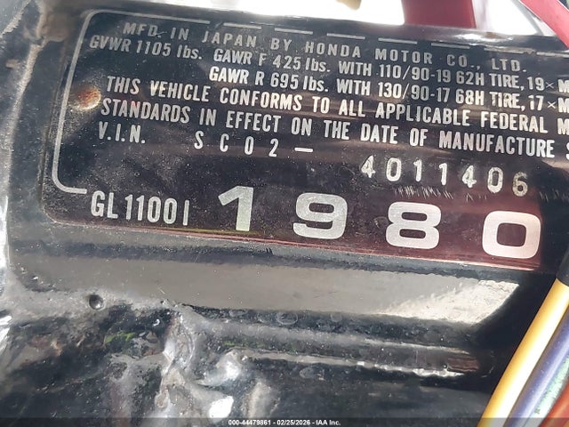 1980 HONDA GOLD WING 000000SC024011406 Photo 9