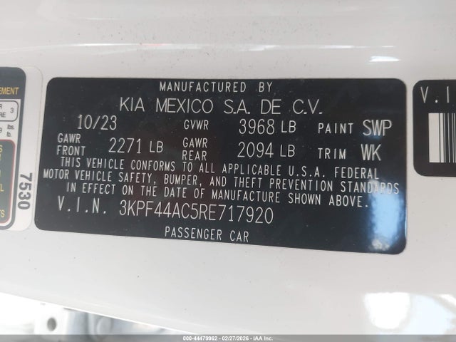 3KPF44AC5RE717920 KIA FORTE GT