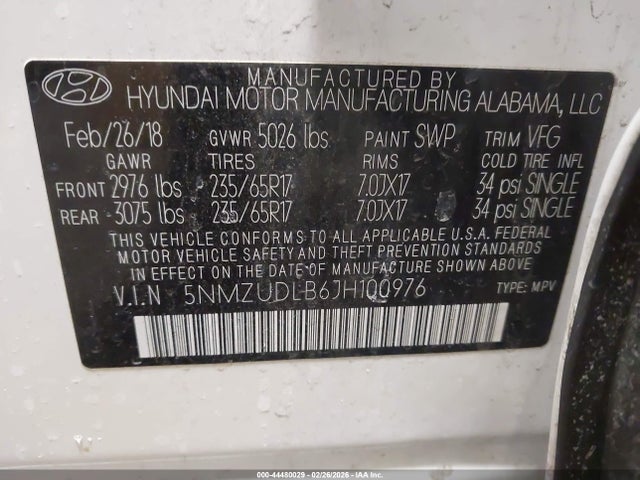 2018 HYUNDAI SANTA FE SPORT 5NMZUDLB6JH100976 Photo 8