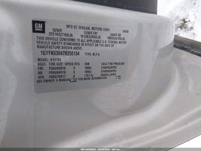 2007 CADILLAC ESCALADE 1GYFK63847R256134 Photo 8