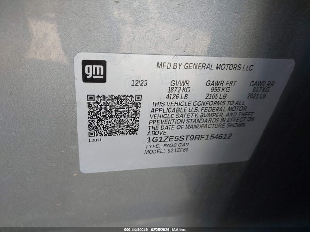 1G1ZE5ST9RF154612 Chevrolet Malibu Fwd 2lt