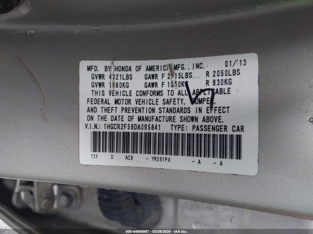 Продажа на аукционе авто 2013 Honda Accord Sport, vin: 1HGCR2F59DA095841, номер лота: 44480067